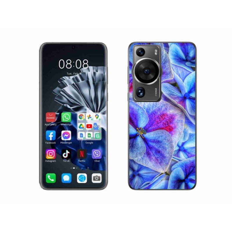 Gelový kryt mmCase na Huawei P60 Pro - modré květy 1