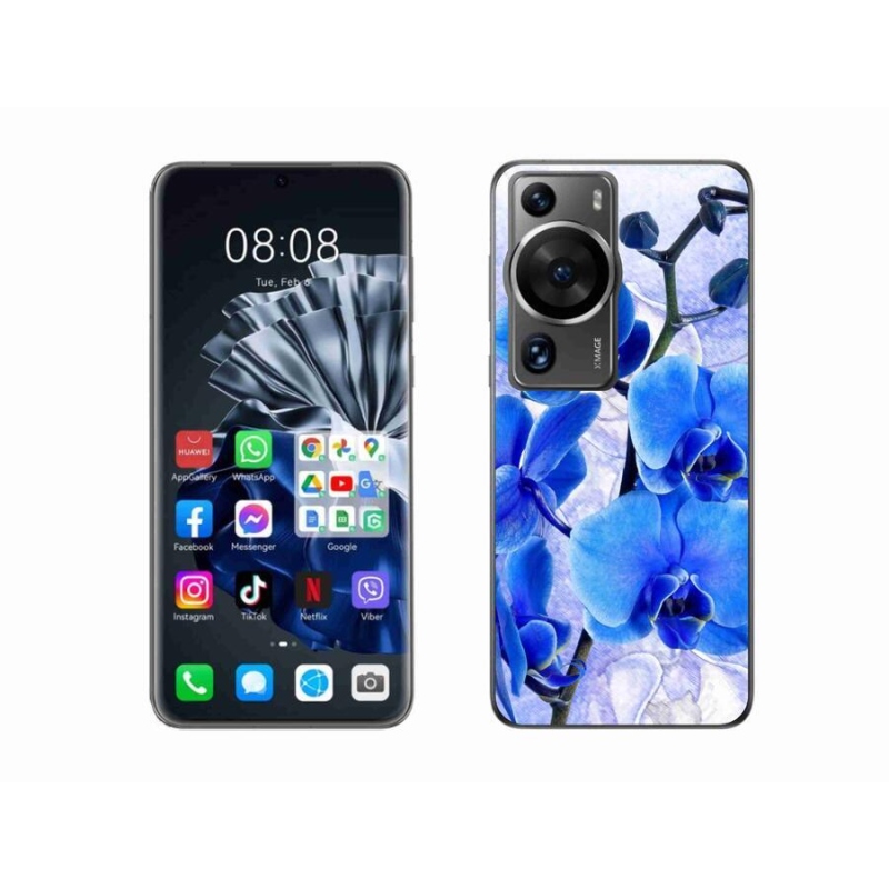 Gelový kryt mmCase na Huawei P60 Pro - modré květy