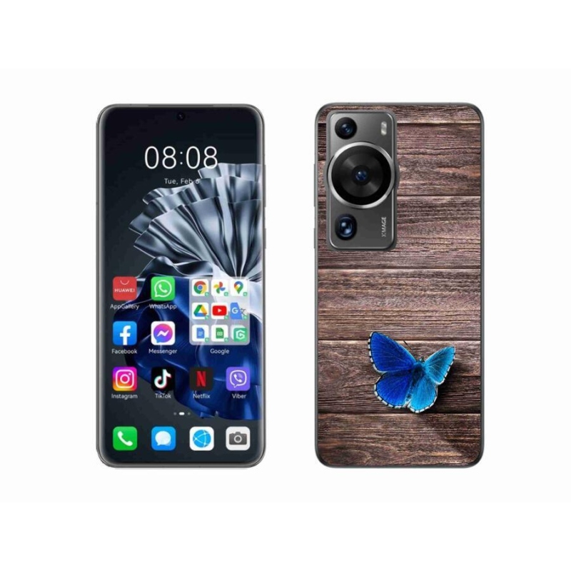 Gelový kryt mmCase na Huawei P60 Pro - modrý motýl 1