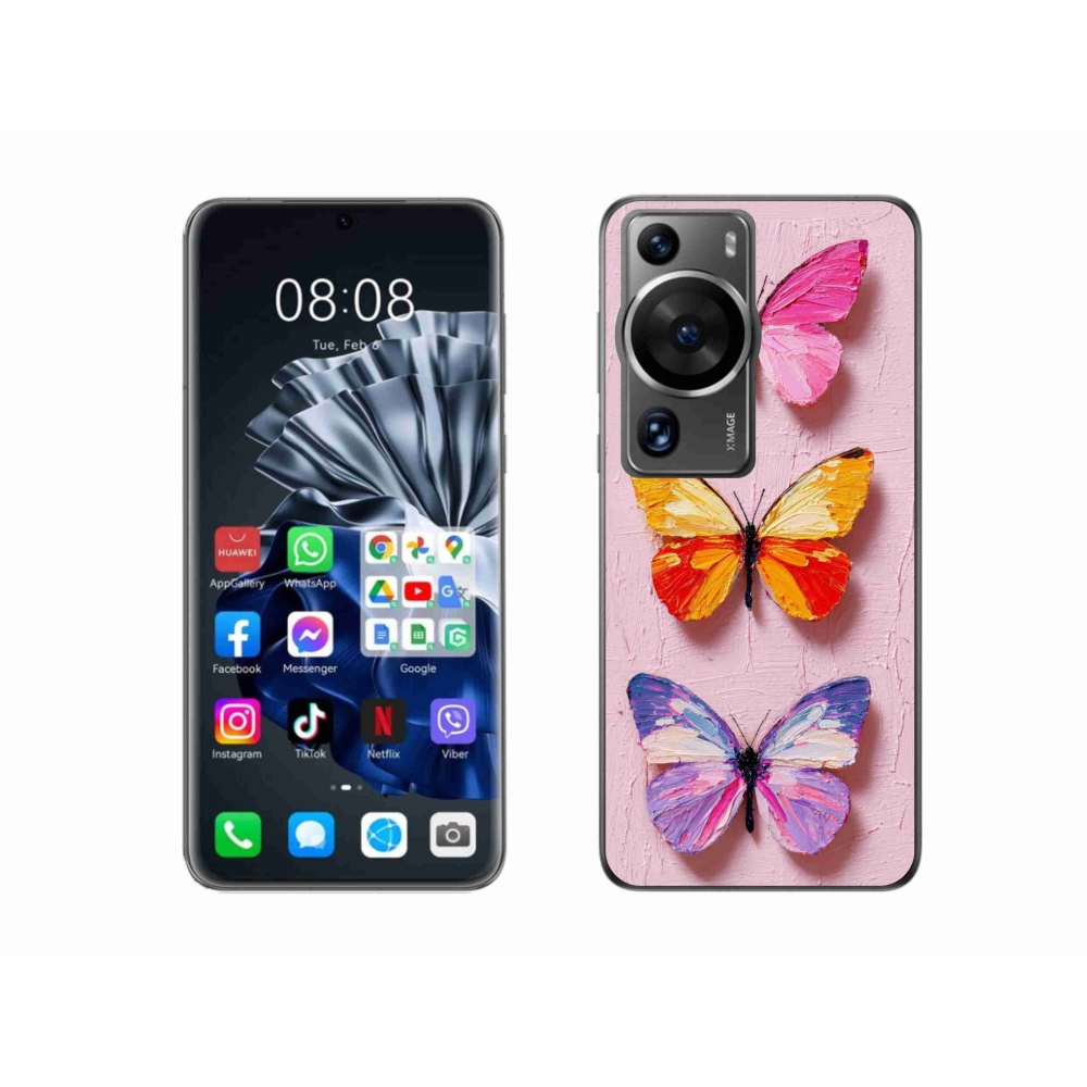 Gelový kryt mmCase na Huawei P60 Pro - motýlí trojice