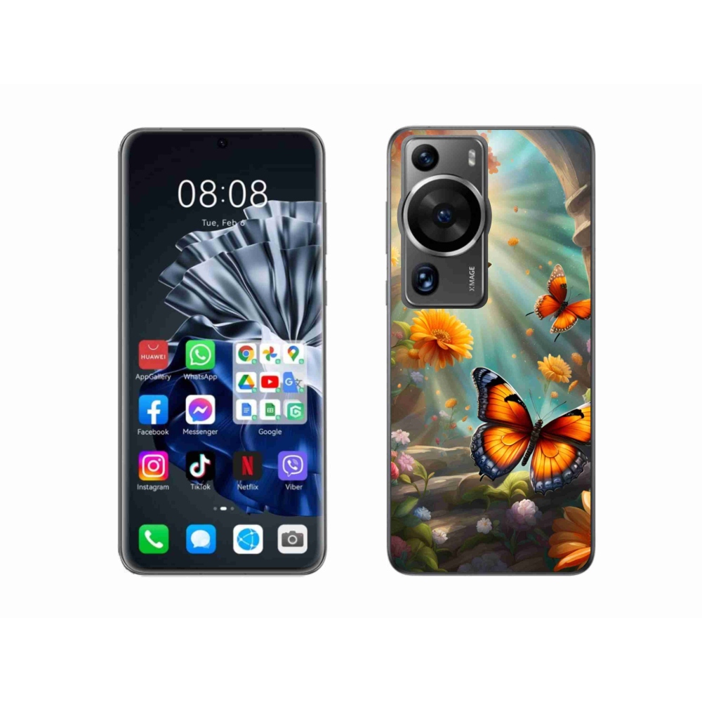 Gelový kryt mmCase na Huawei P60 Pro - motýlí zahrada 2