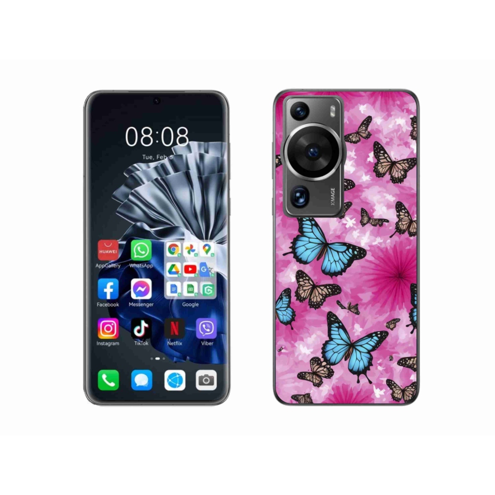 Gelový kryt mmCase na Huawei P60 Pro - motýlí zahrada