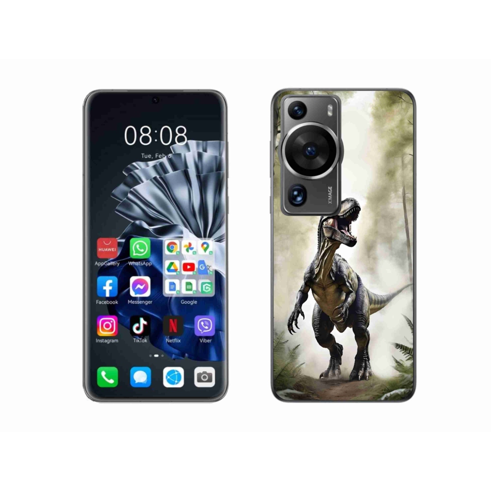 Gelový kryt mmCase na Huawei P60 Pro - naštvaný T-Rex