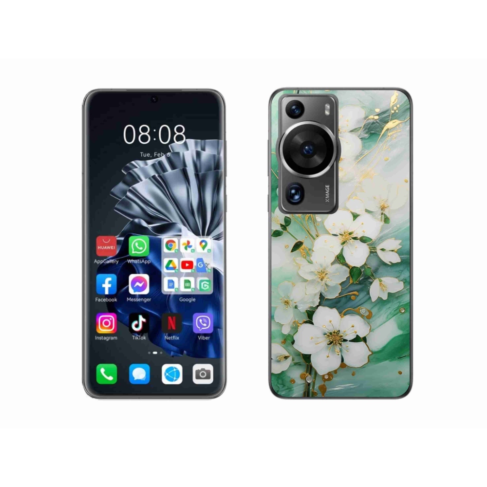 Gelový kryt mmCase na Huawei P60 Pro - něžné květy