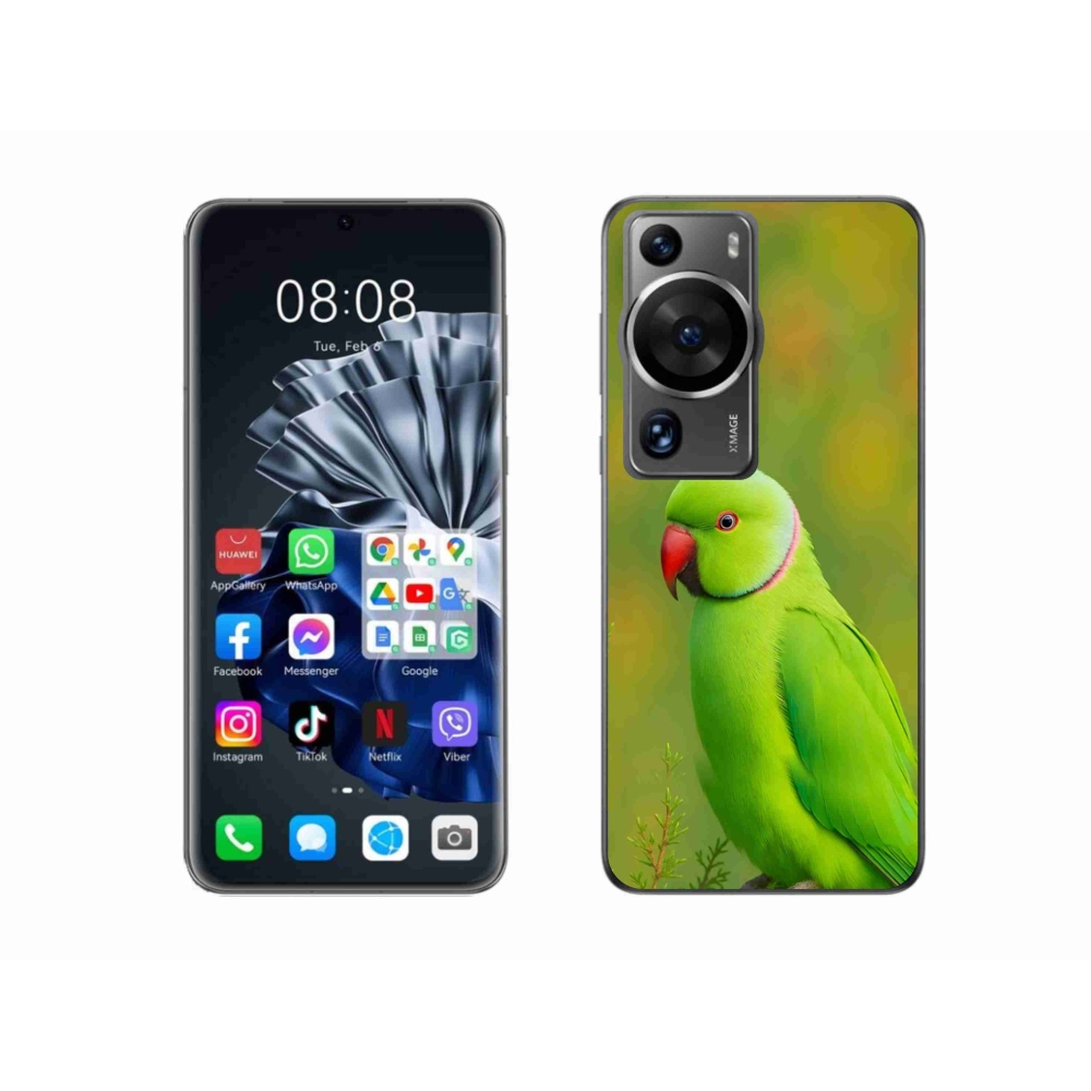 Gelový kryt mmCase na Huawei P60 Pro - papoušek alexandr 2