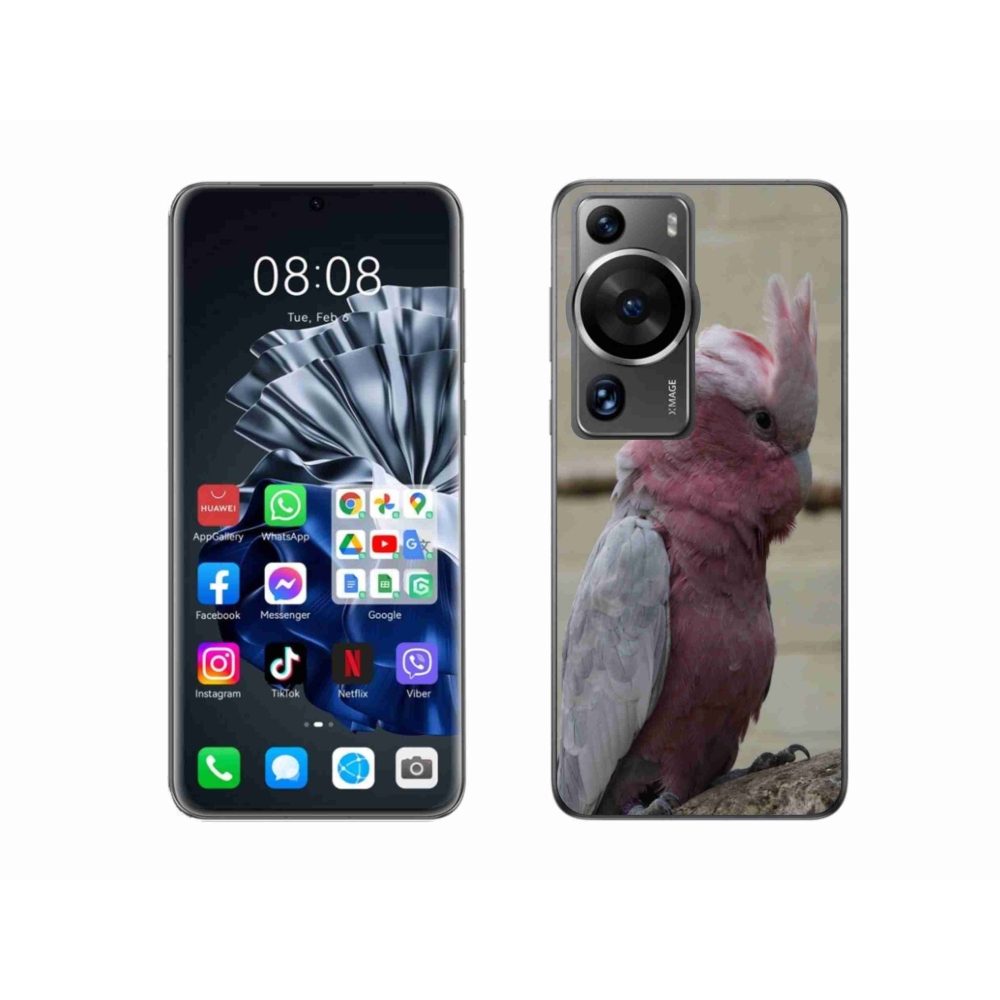 Gelový kryt mmCase na Huawei P60 Pro - papoušek kakadu růžový