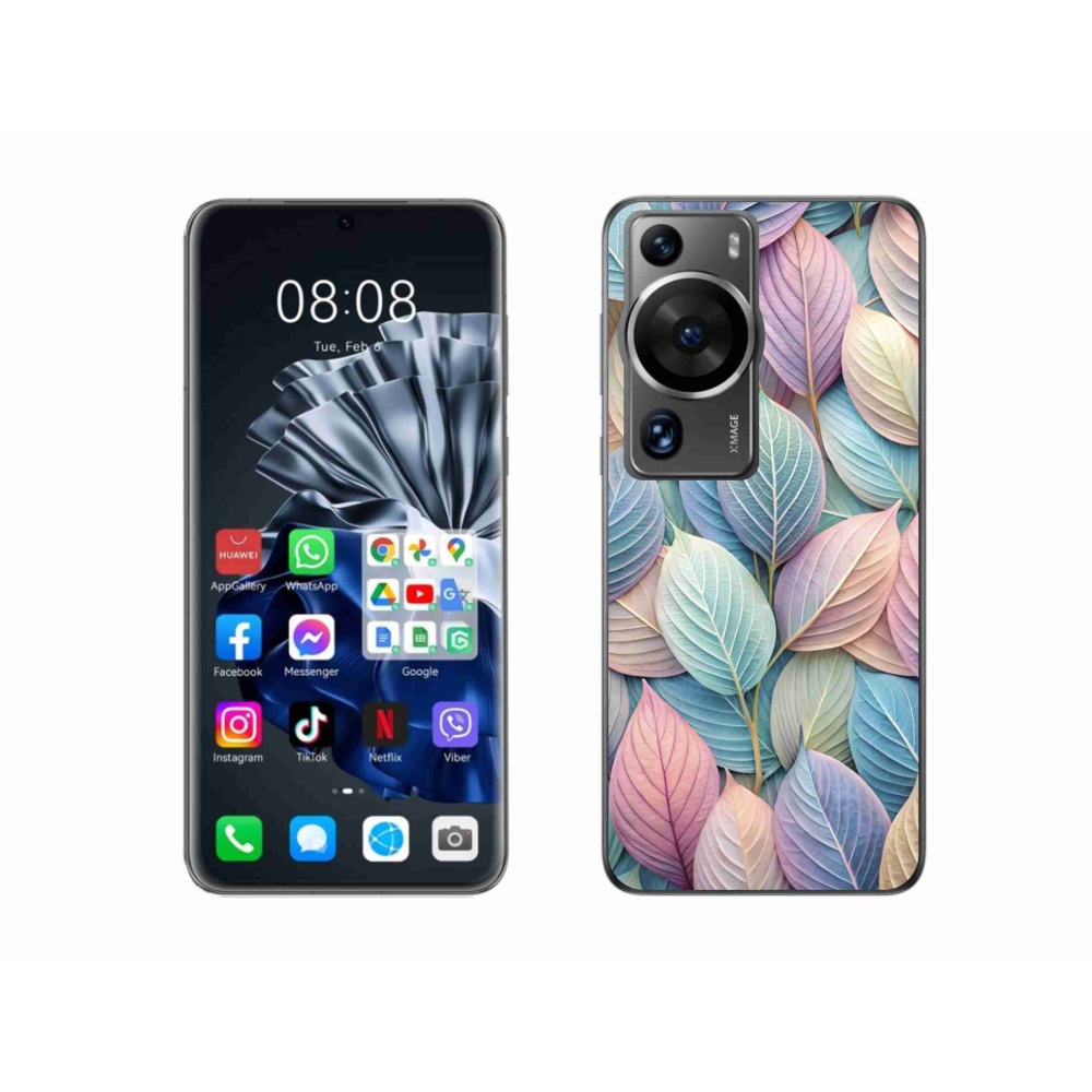 Gelový kryt mmCase na Huawei P60 Pro - pastelové listy