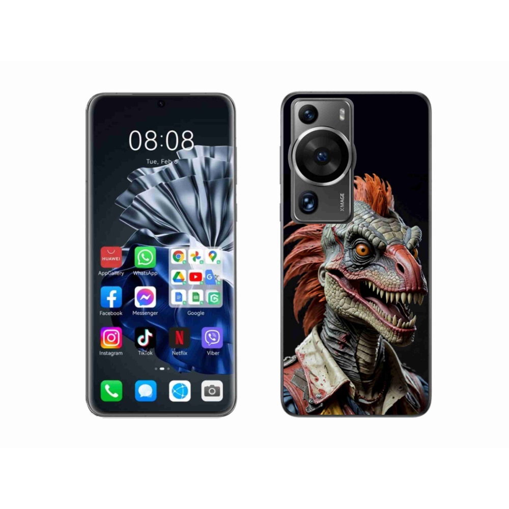 Gelový kryt mmCase na Huawei P60 Pro - punk dinosaurus