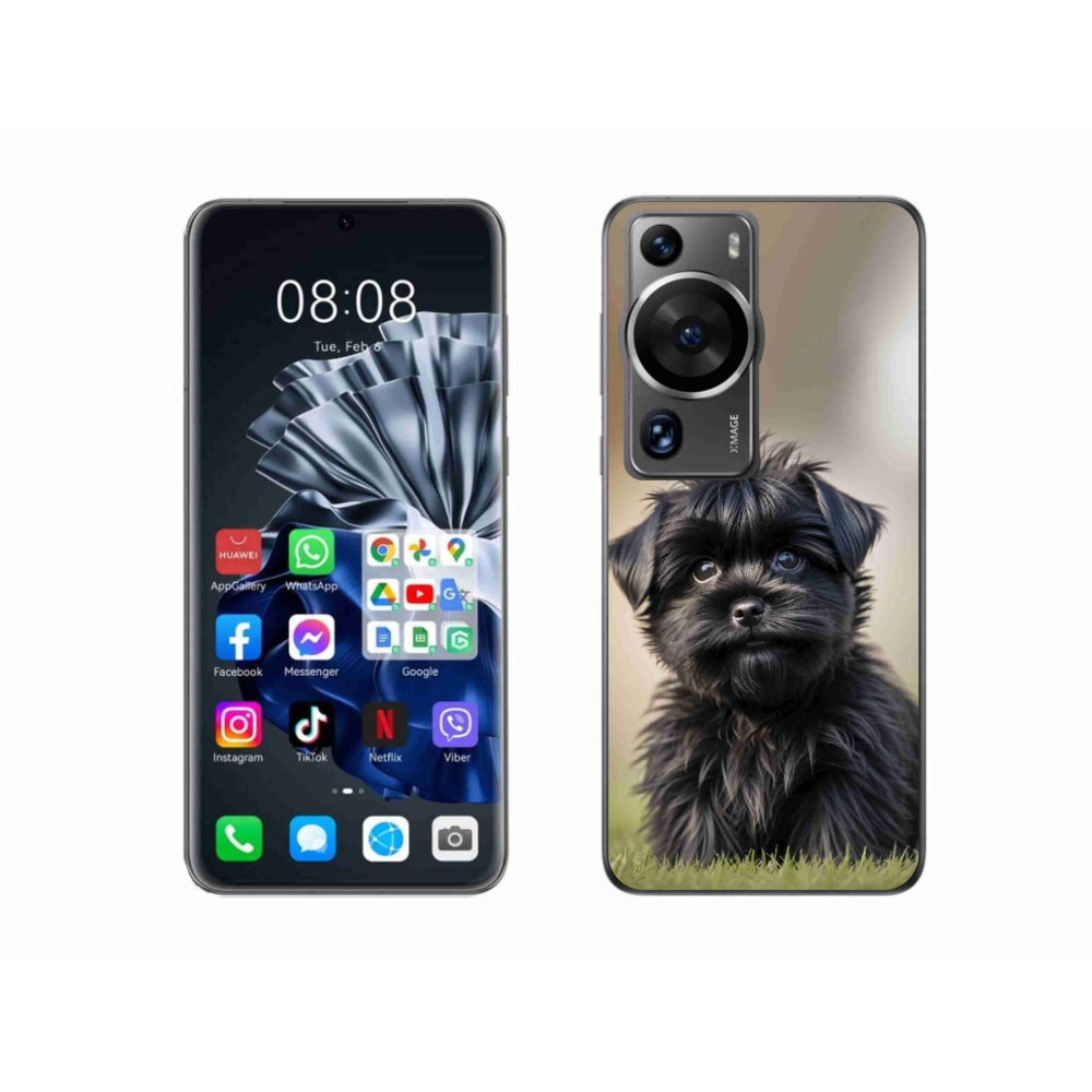 Gelový kryt mmCase na Huawei P60 Pro - roztomilý černý pejsek