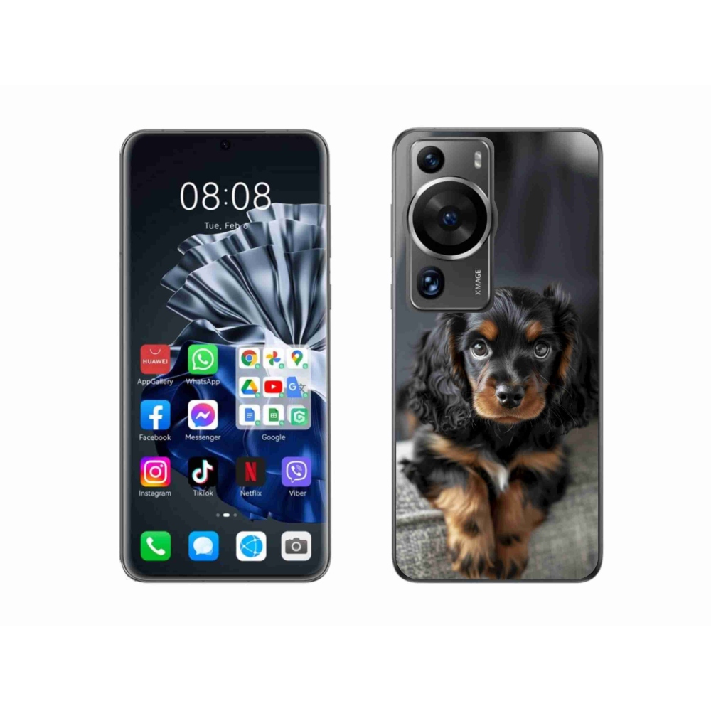 Gelový kryt mmCase na Huawei P60 Pro - roztomilý dlouhosrstý jezevčík