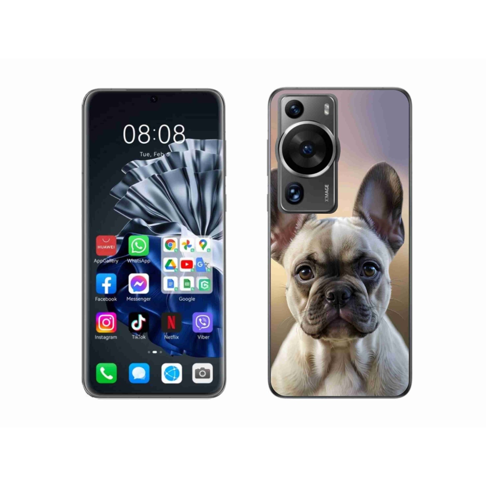 Gelový kryt mmCase na Huawei P60 Pro - roztomilý francouzský buldoček