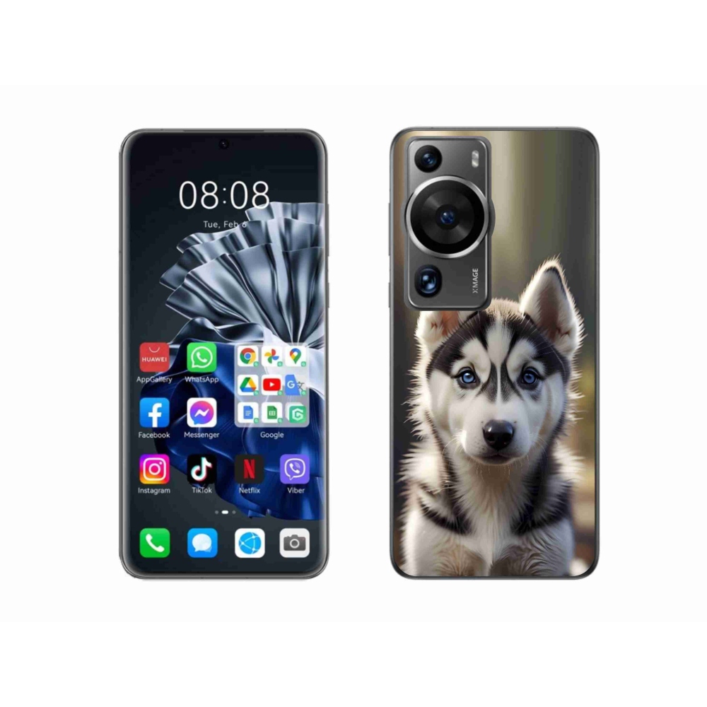 Gelový kryt mmCase na Huawei P60 Pro - roztomilý sibiřský husky