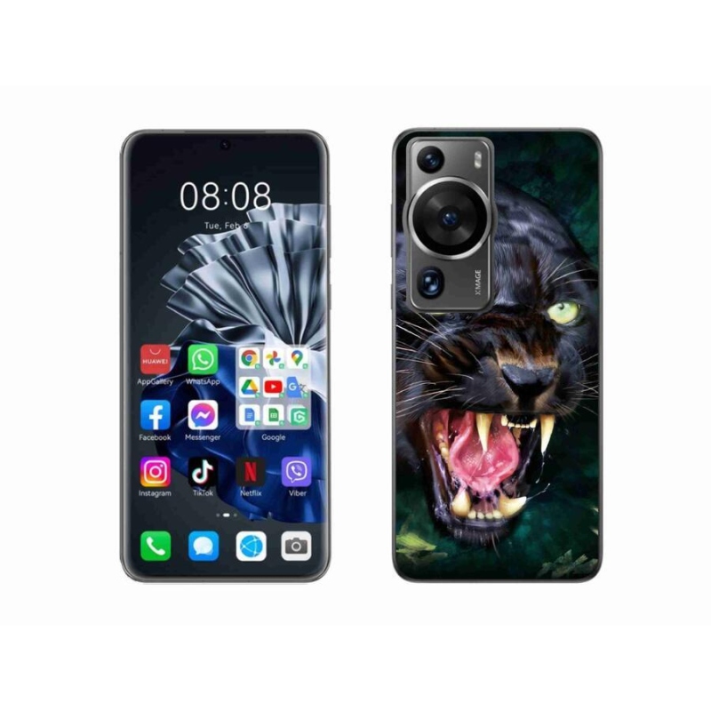 Gelový kryt mmCase na Huawei P60 Pro - rozzuřený černý panter