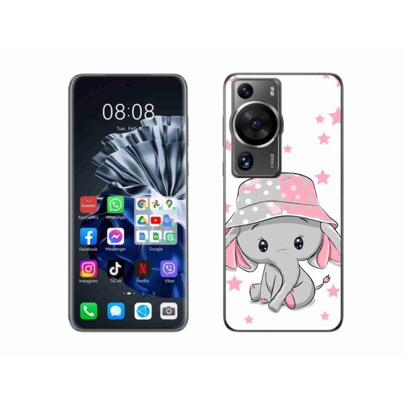 Gelový kryt mmCase na Huawei P60 Pro - růžový slon
