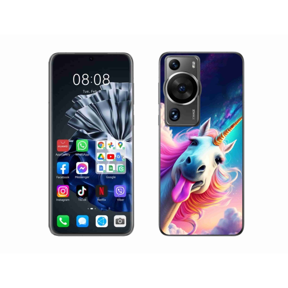 Gelový kryt mmCase na Huawei P60 Pro - šílený jednorožec