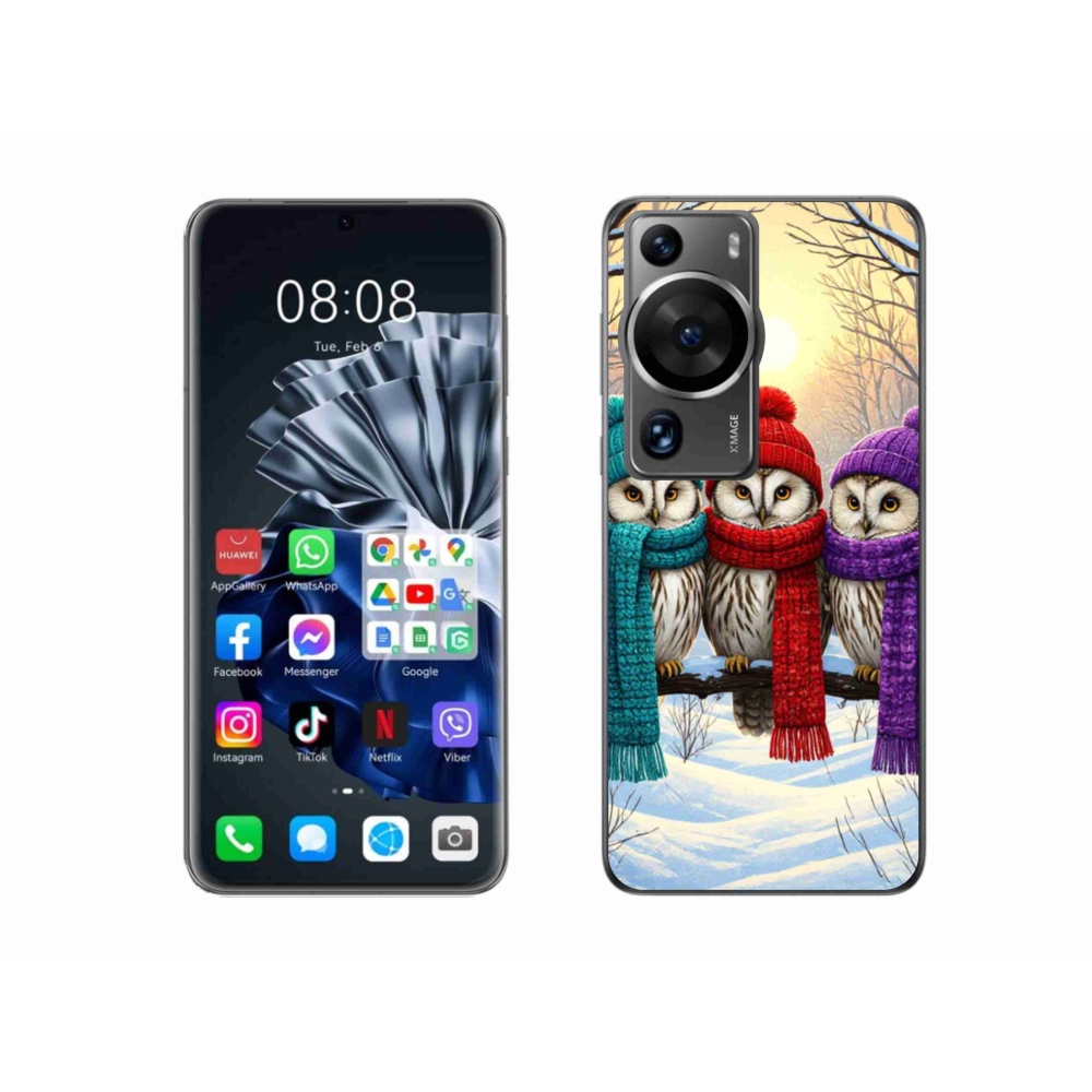 Gelový kryt mmCase na Huawei P60 Pro - soví přátelé