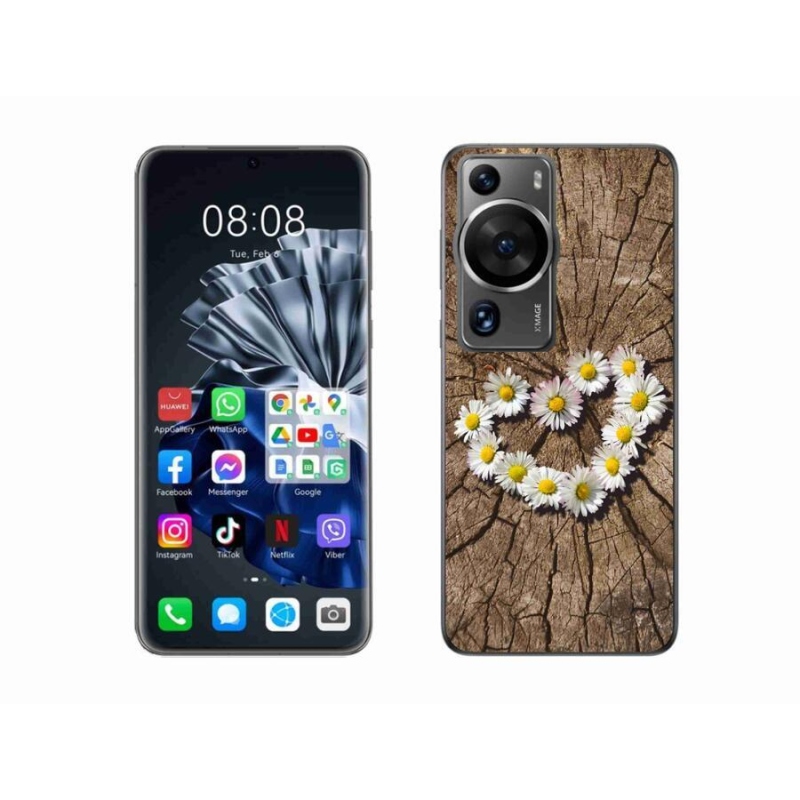 Gelový kryt mmCase na Huawei P60 Pro - srdce z kopretin