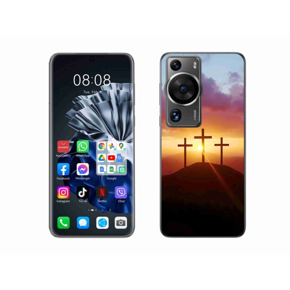 Gelový kryt mmCase na Huawei P60 Pro - tři kříže