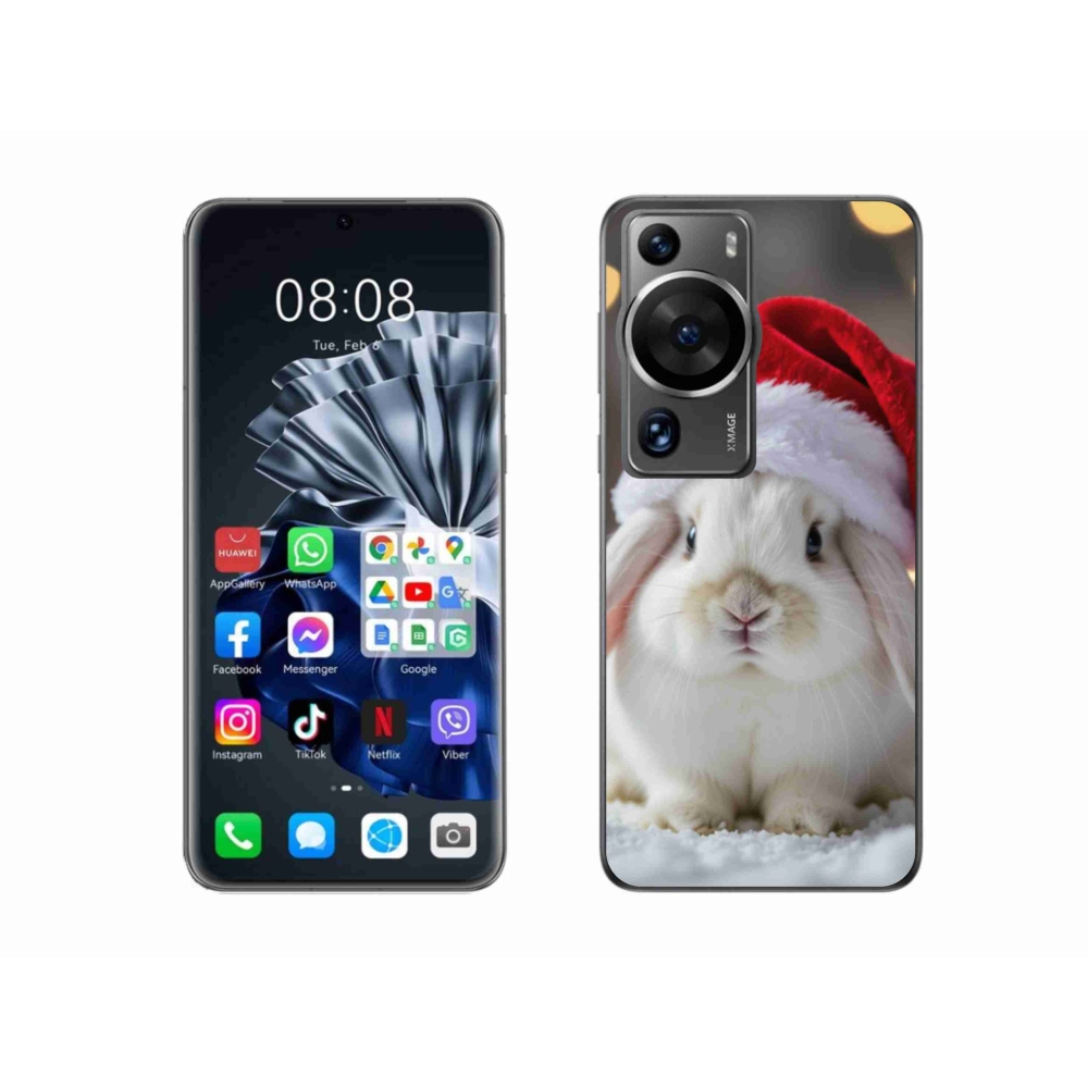 Gelový kryt mmCase na Huawei P60 Pro - vánoční králík