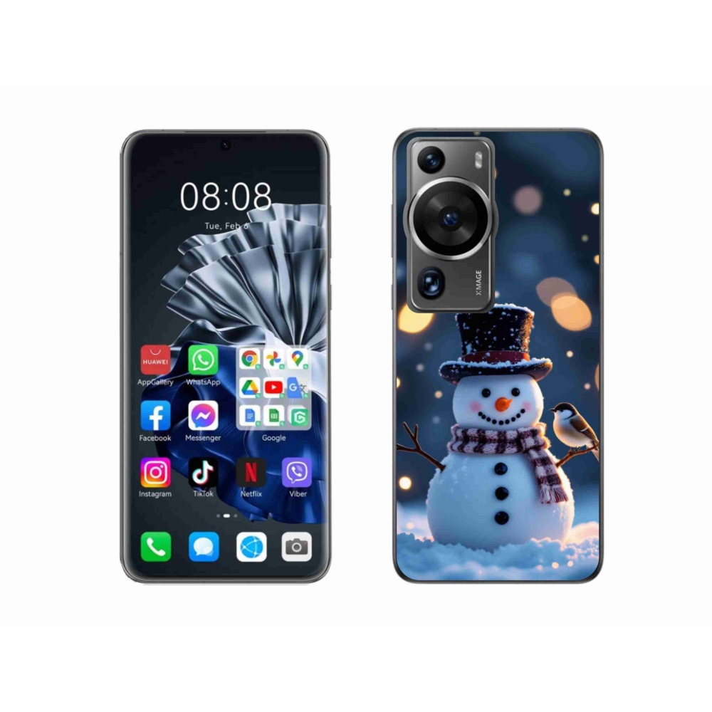 Gelový kryt mmCase na Huawei P60 Pro - vánoční sněhulák