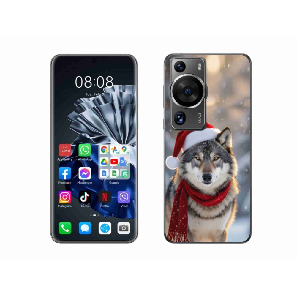 Gelový kryt mmCase na Huawei P60 Pro - vánoční vlk