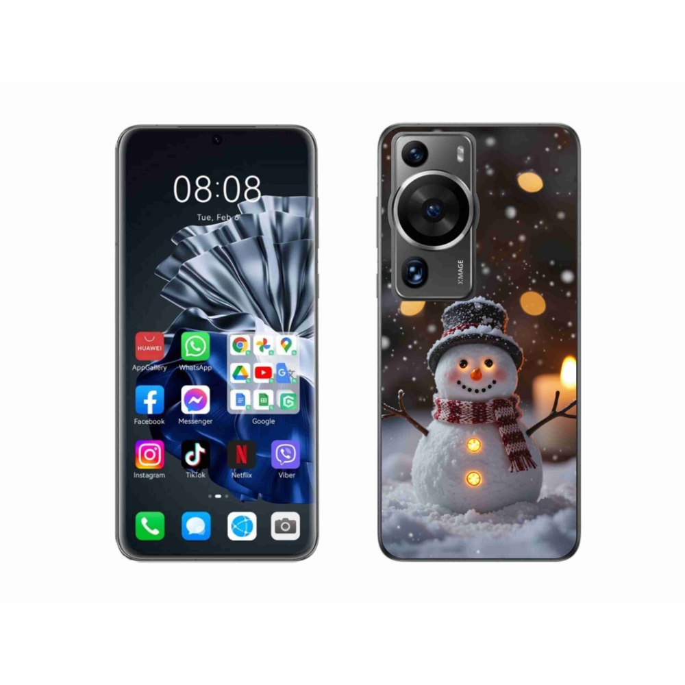 Gelový kryt mmCase na Huawei P60 Pro - veselý sněhulák