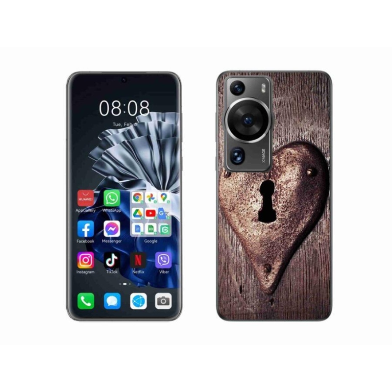 Gelový kryt mmCase na Huawei P60 Pro - zámek ve tvaru srdce