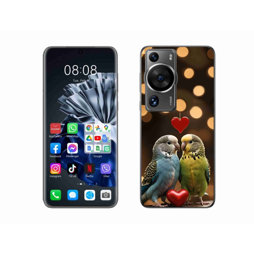 Gelový kryt mmCase na Huawei P60 Pro - zamilovaní papoušci