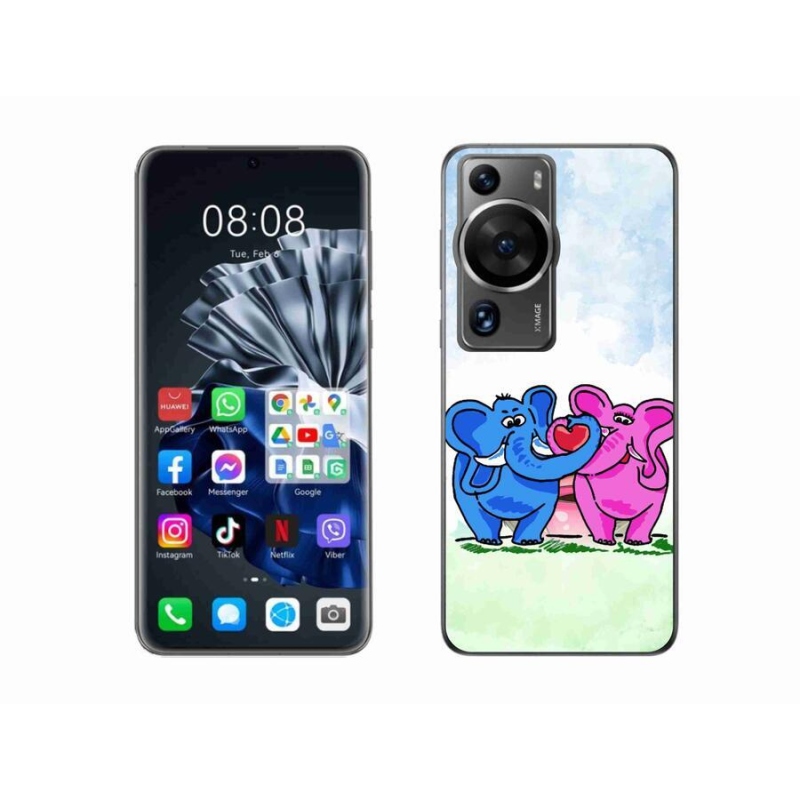 Gelový kryt mmCase na Huawei P60 Pro - zamilovaní sloni