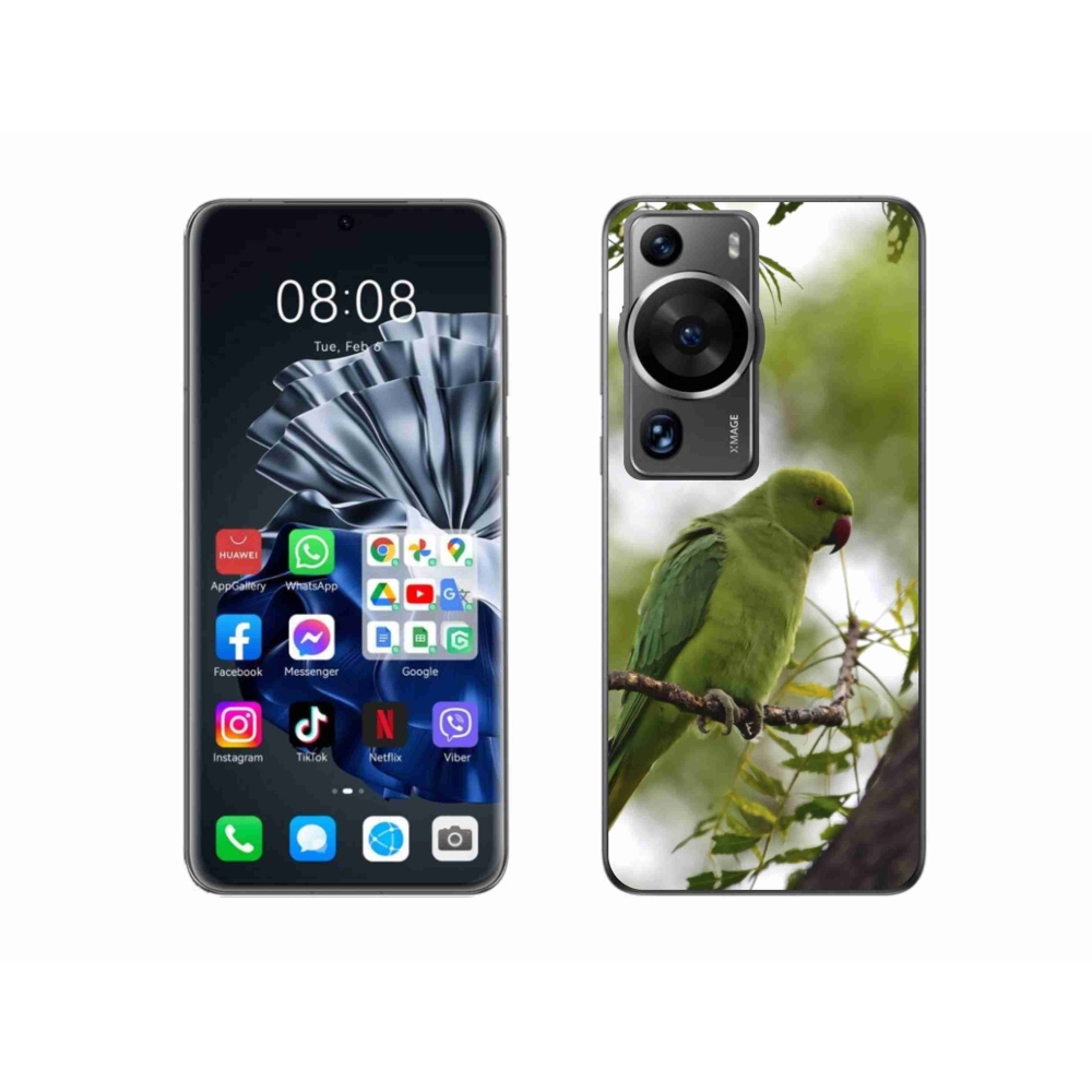 Gelový kryt mmCase na Huawei P60 Pro - zelený papoušek