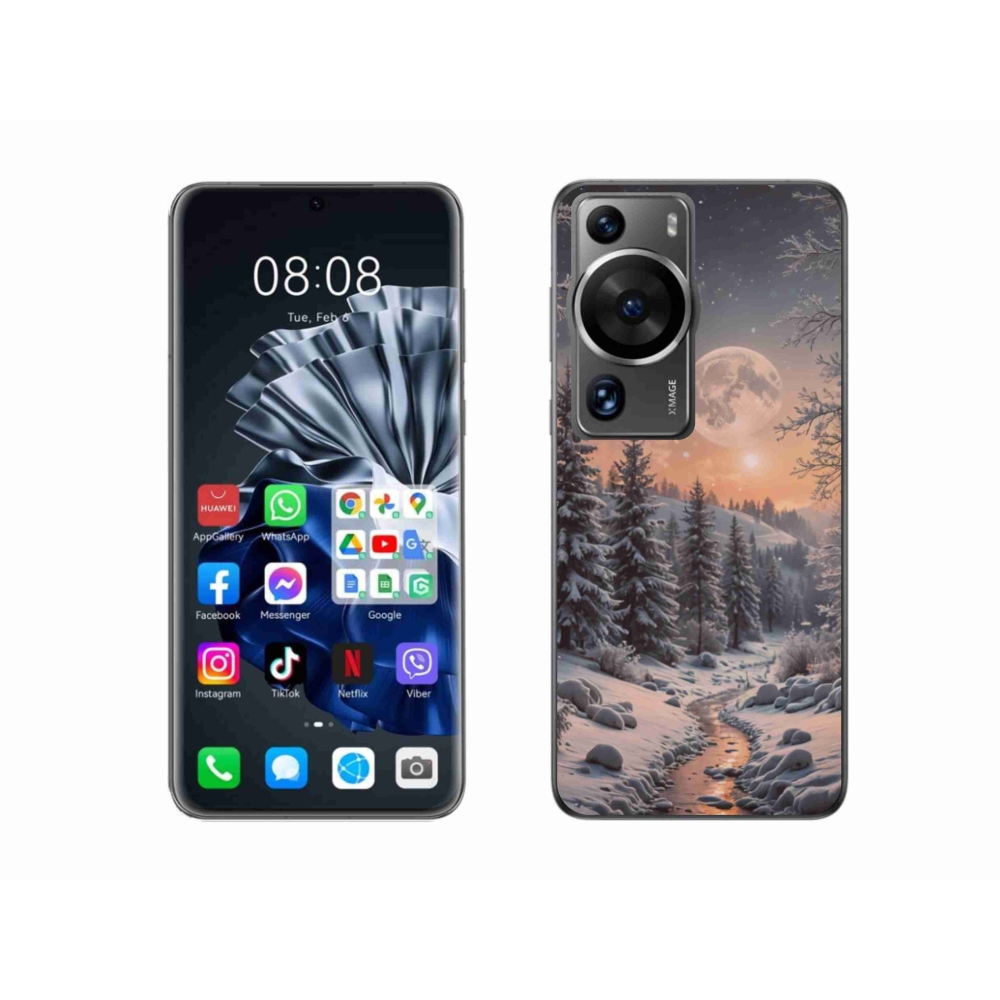 Gelový kryt mmCase na Huawei P60 Pro - zimní krajina 2