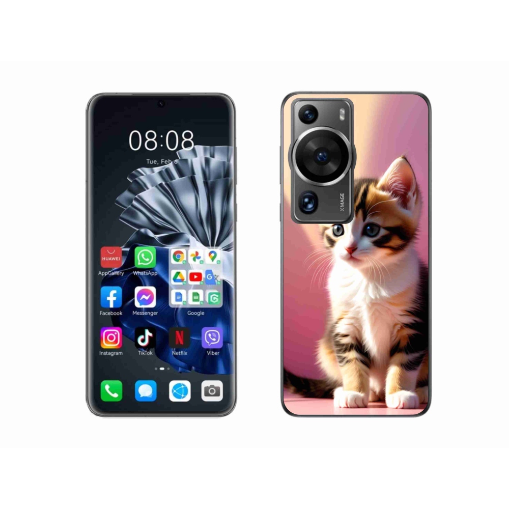 Gelový kryt mmCase na Huawei P60 Pro - zvědavé kotě 2