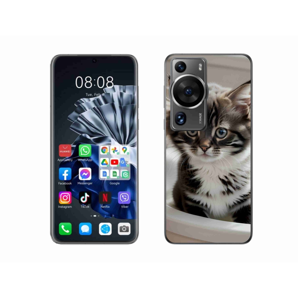 Gelový kryt mmCase na Huawei P60 Pro - zvědavé kotě