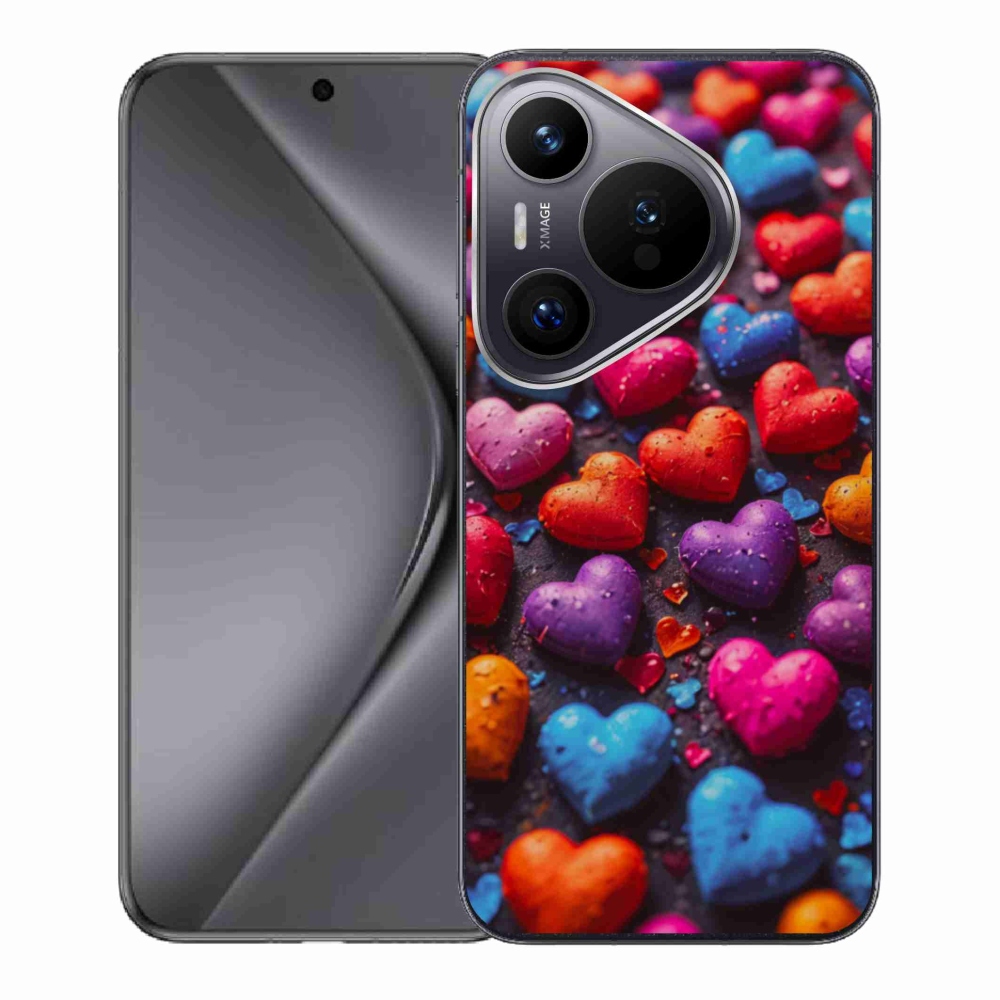 Gelový kryt mmCase na Huawei Pura 70 - barevná srdce