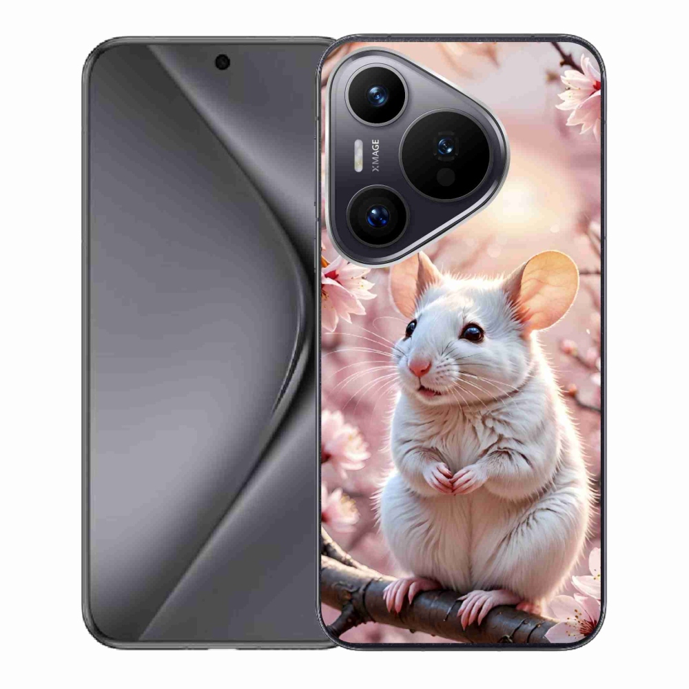 Gelový kryt mmCase na Huawei Pura 70 - bílá myš na větvi