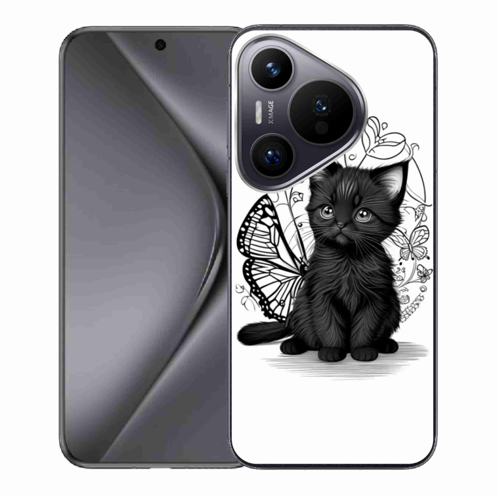 Gelový kryt mmCase na Huawei Pura 70 - černé kotě