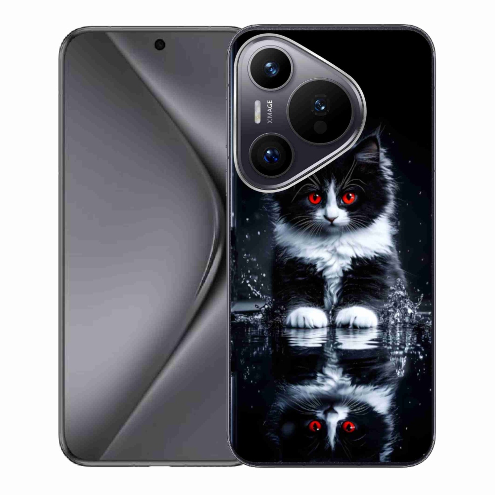 Gelový kryt mmCase na Huawei Pura 70 - černobílé kotě