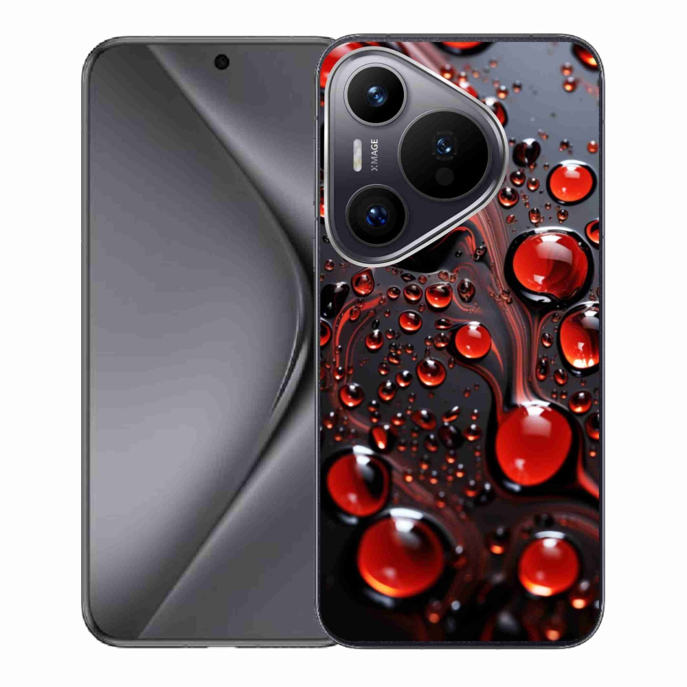 Gelový kryt mmCase na Huawei Pura 70 - červené kapky 2