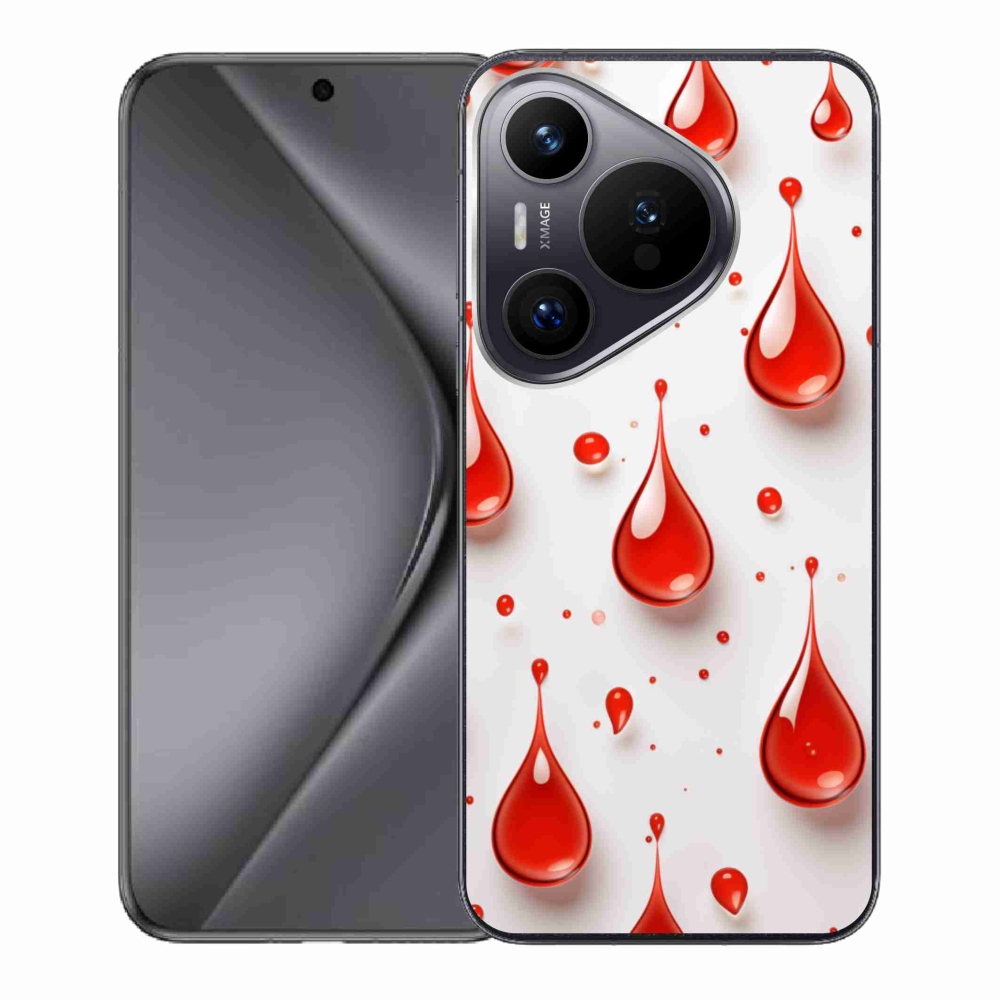 Gelový kryt mmCase na Huawei Pura 70 - červené kapky