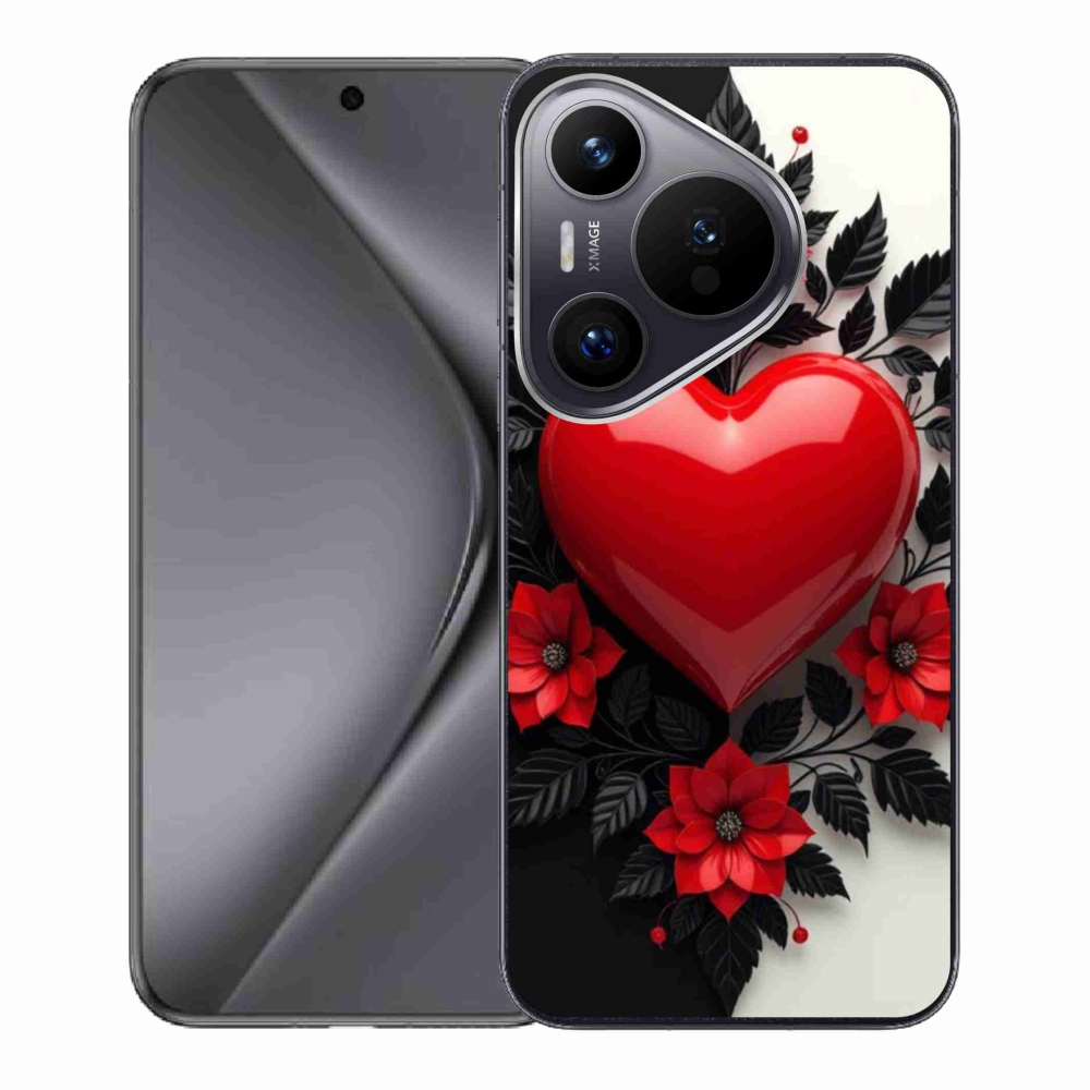 Gelový kryt mmCase na Huawei Pura 70 - červené srdce