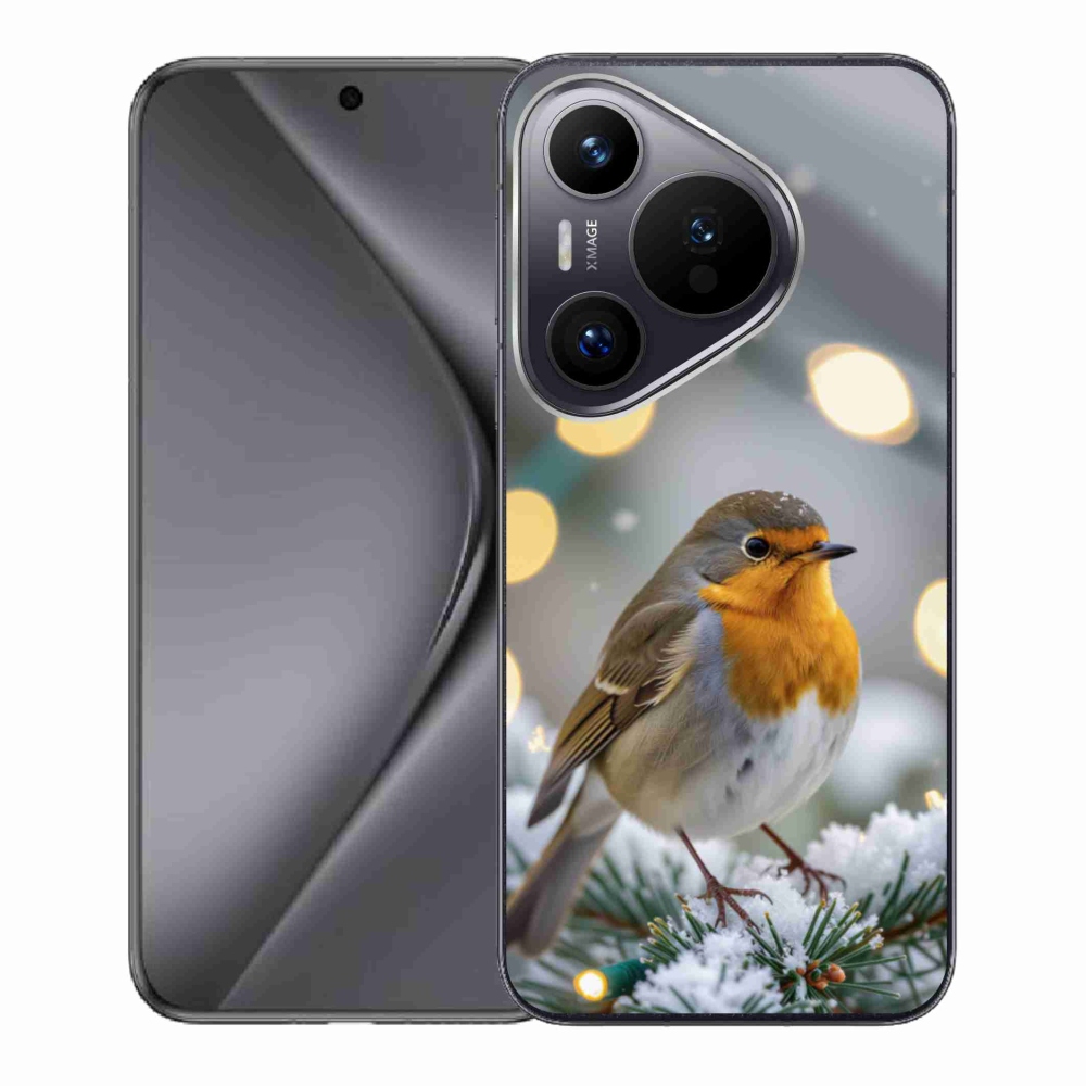 Gelový kryt mmCase na Huawei Pura 70 - červenka v zimě