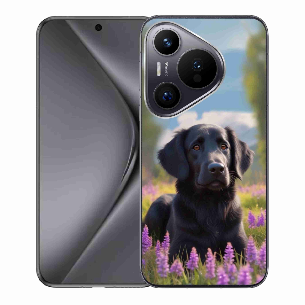 Gelový kryt mmCase na Huawei Pura 70 - elegantní černý retrívr
