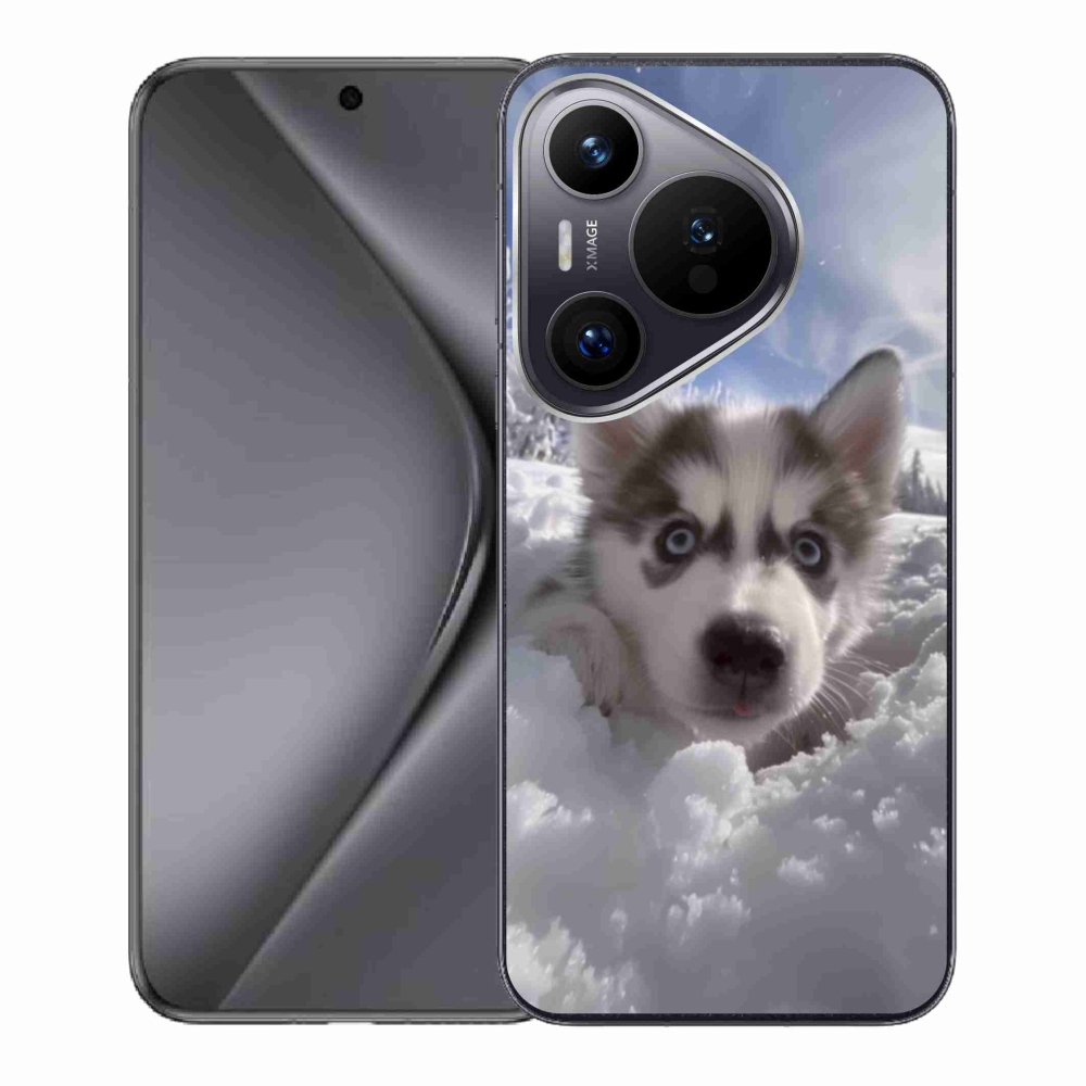 Gelový kryt mmCase na Huawei Pura 70 - husky ve sněhu