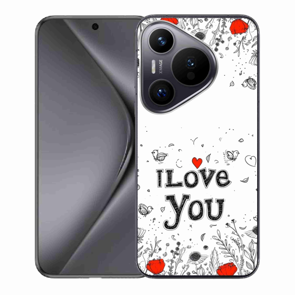 Gelový kryt mmCase na Huawei Pura 70 - I love you bílé pozadí