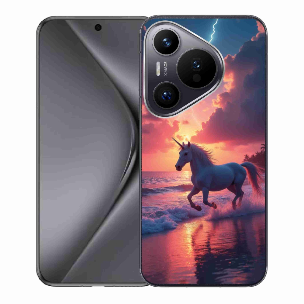 Gelový kryt mmCase na Huawei Pura 70 - jednorožec na pláži