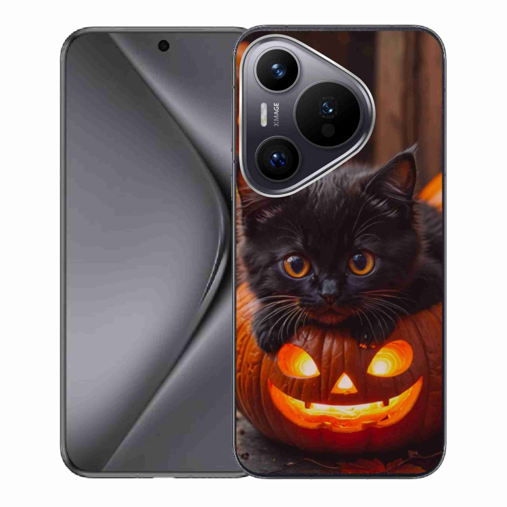 Gelový kryt mmCase na Huawei Pura 70 - kotě a dýně