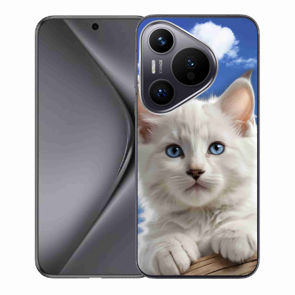 Gelový kryt mmCase na Huawei Pura 70 - kotě a oblaka
