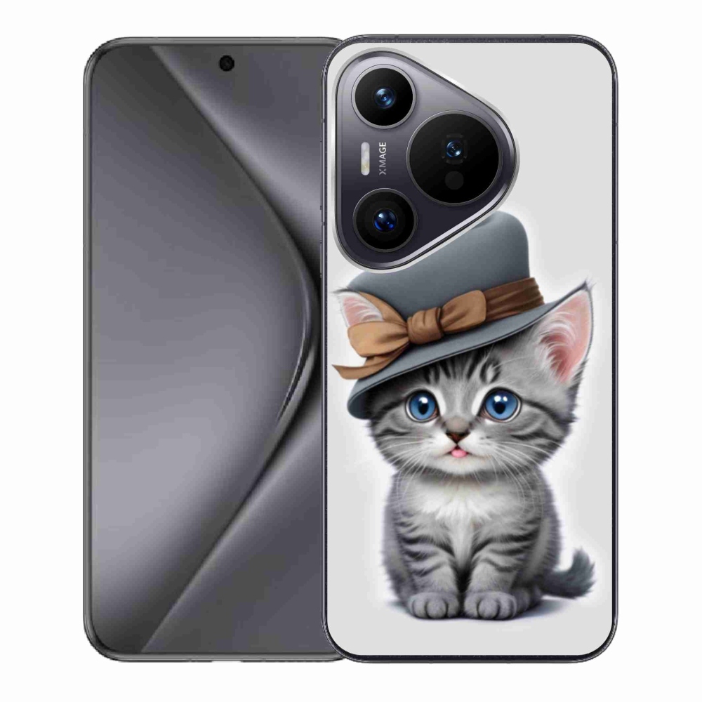 Gelový kryt mmCase na Huawei Pura 70 - kotě s kloboukem