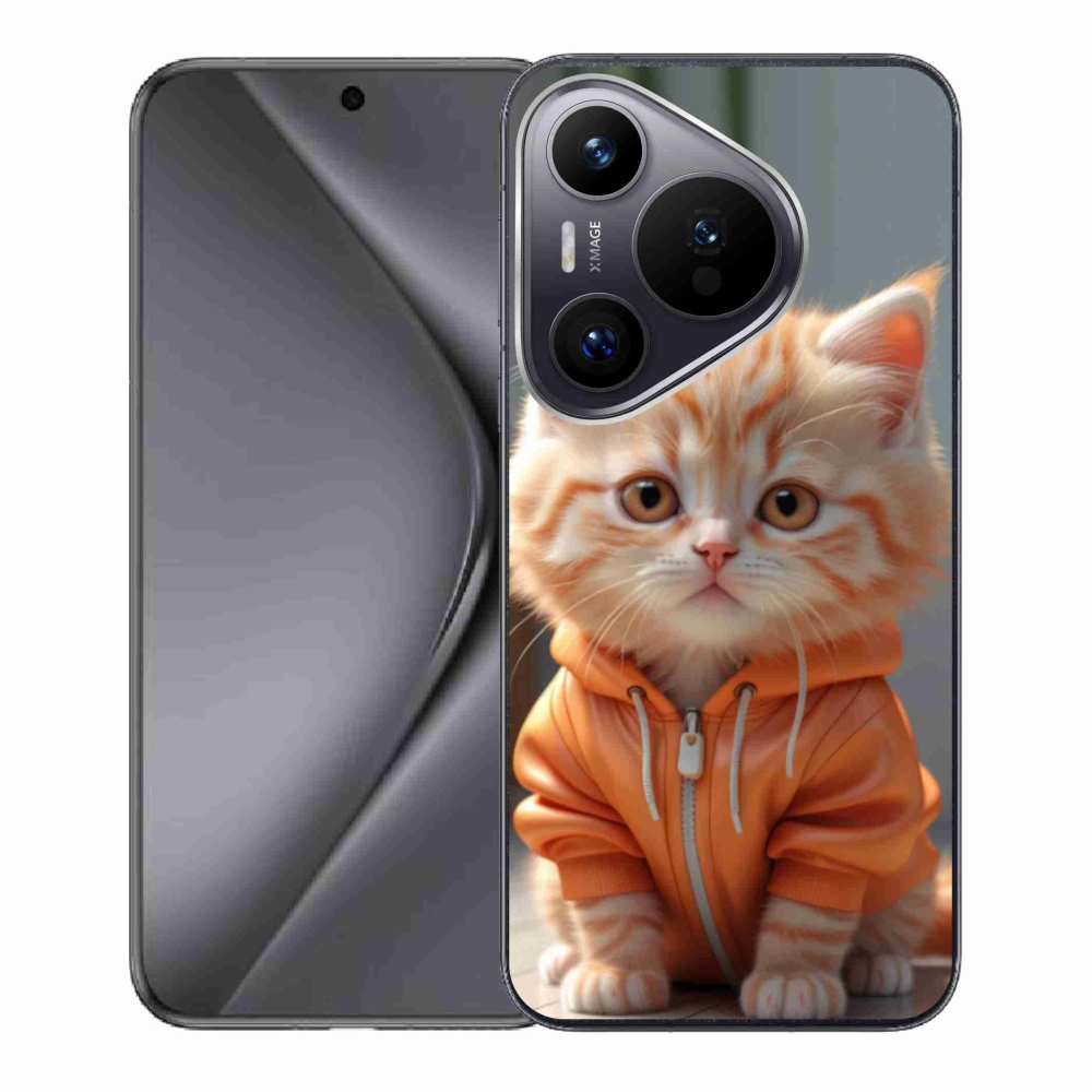 Gelový kryt mmCase na Huawei Pura 70 - kotě v mikině