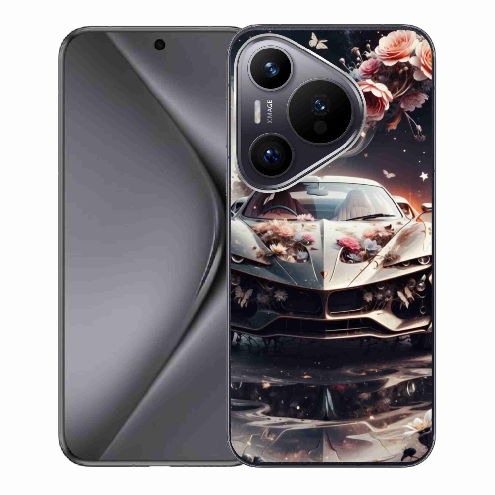Gelový kryt mmCase na Huawei Pura 70 - květinový sportovní vůz